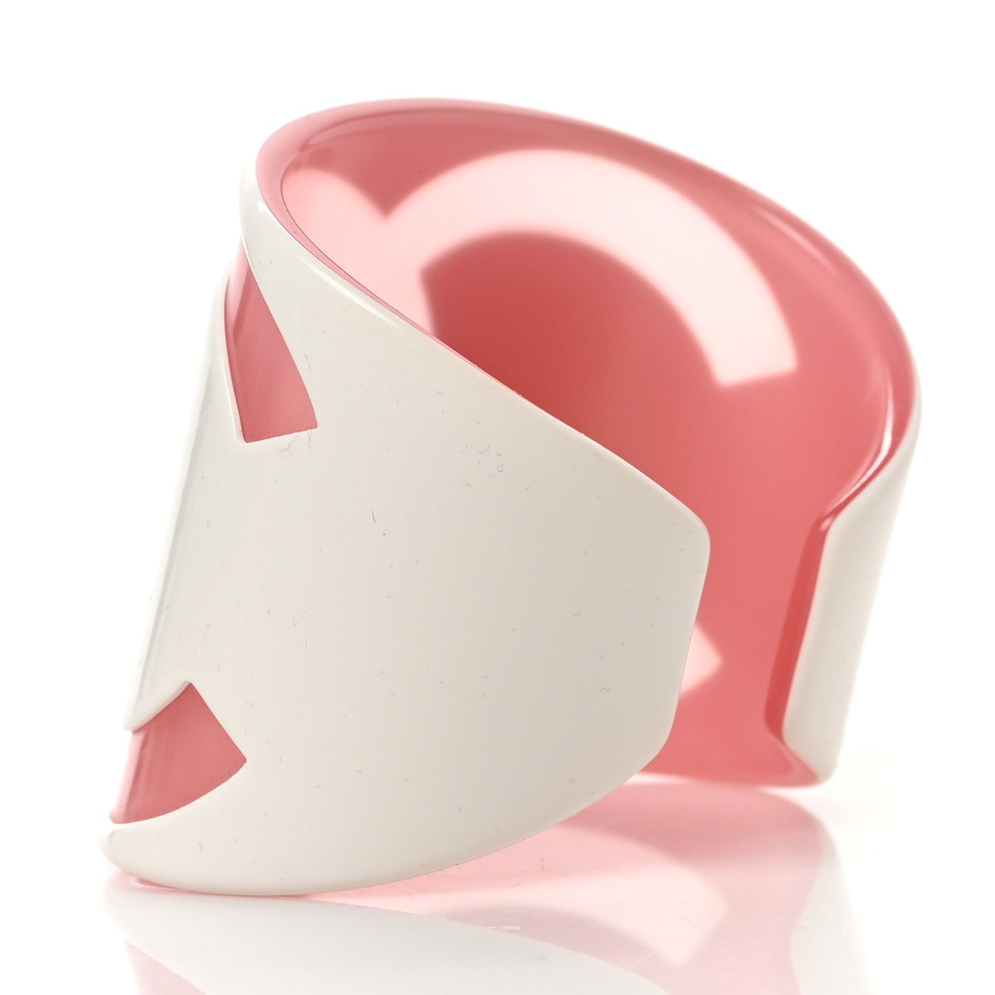 Resin CC Wide Cuff White Pink