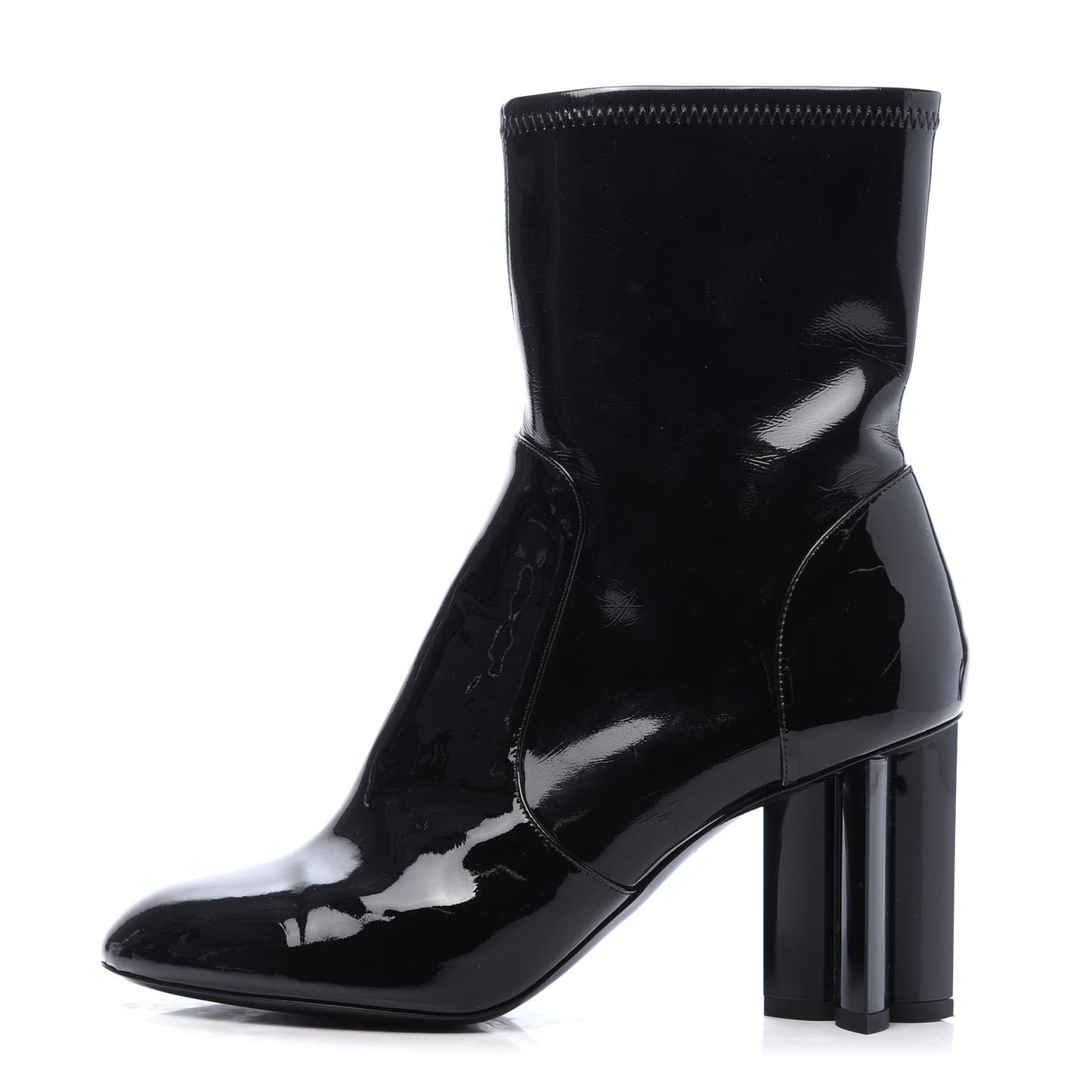 Patent Silhouette Ankle Boots 39 Black