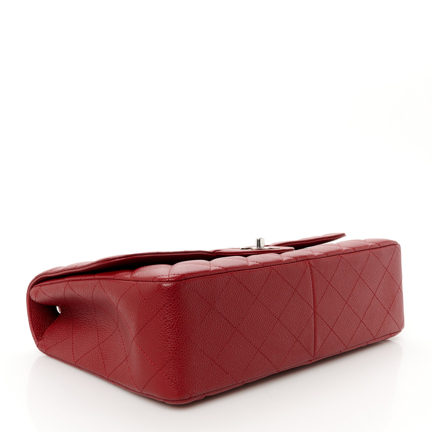 Caviar Quilted Jumbo Single Flap Red