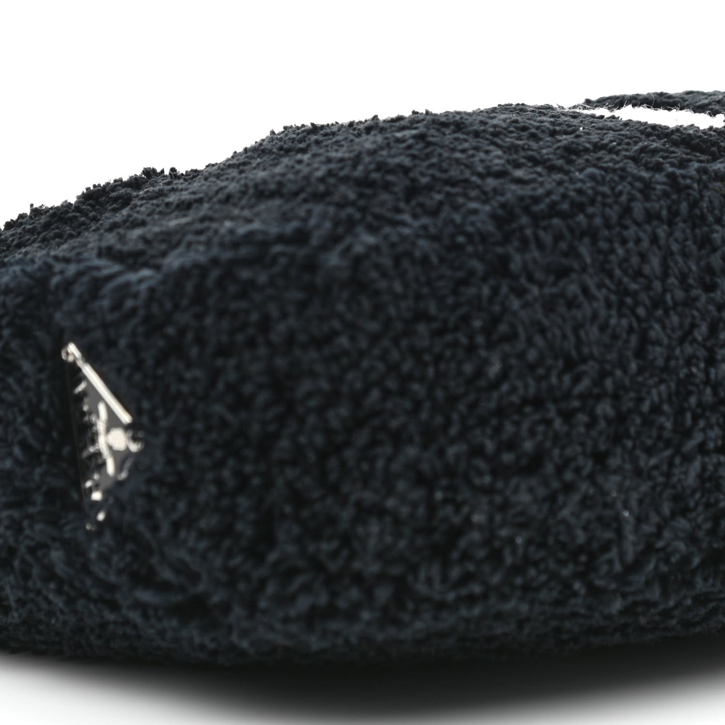 Terry Cloth Mini Re-Edition 2000 Bag Black White