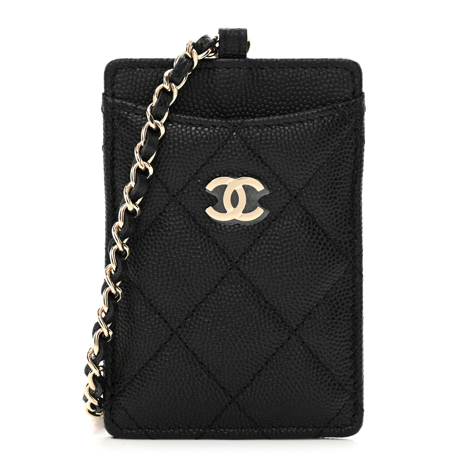 Chanel Caviar Quilted Card Holder On Chain Black 1 of 8