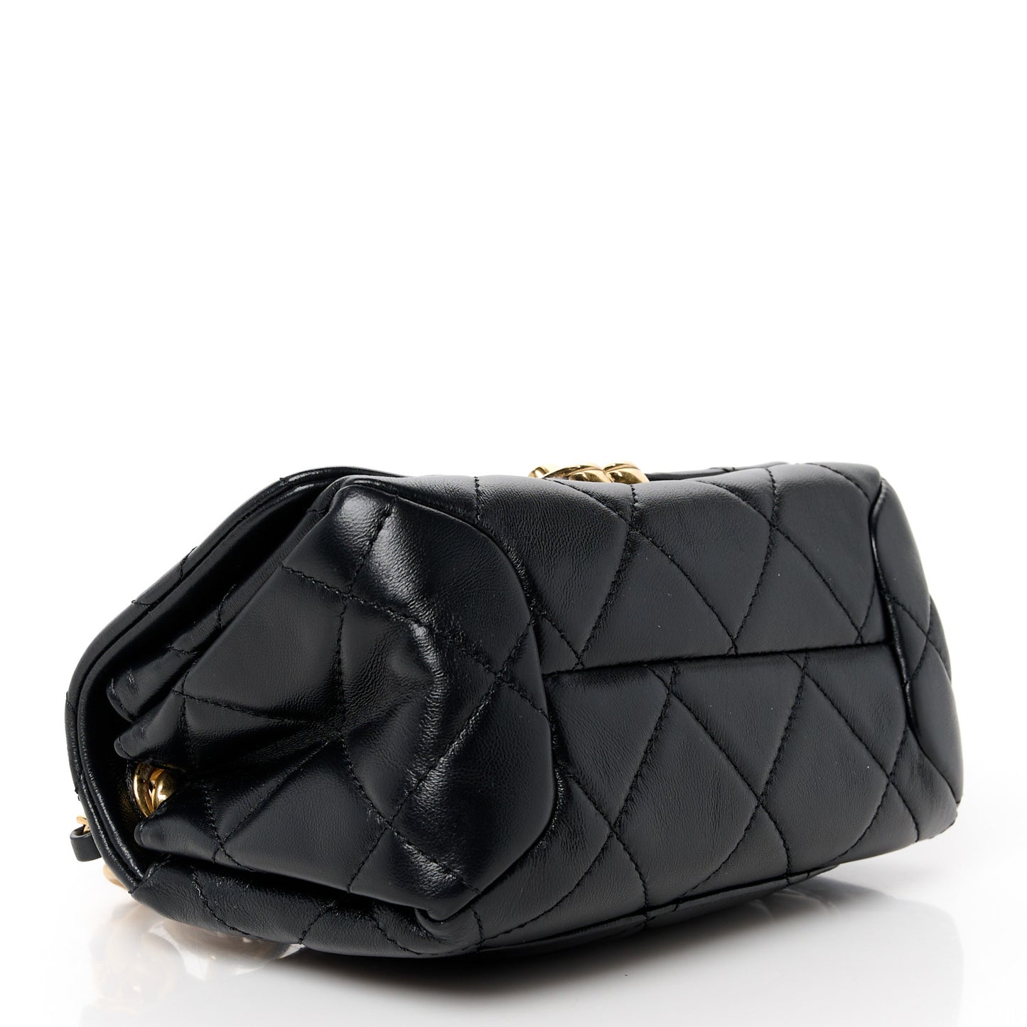 Lambskin Quilted Mini Color Match Flap Black