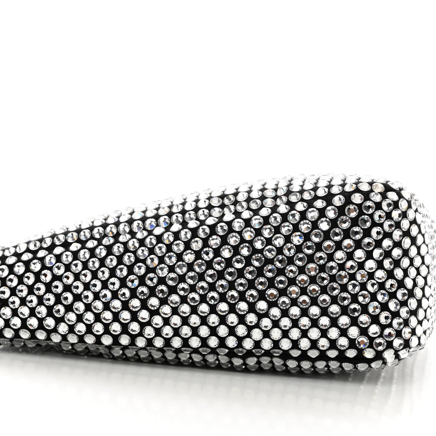 Satin Crystal Triangle Pouch Cristal