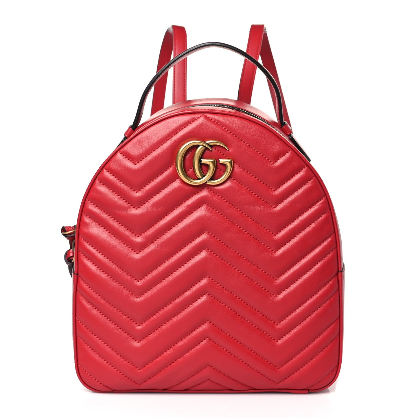 Calfskin Matelasse GG Marmont Dome Backpack Hibiscus Red