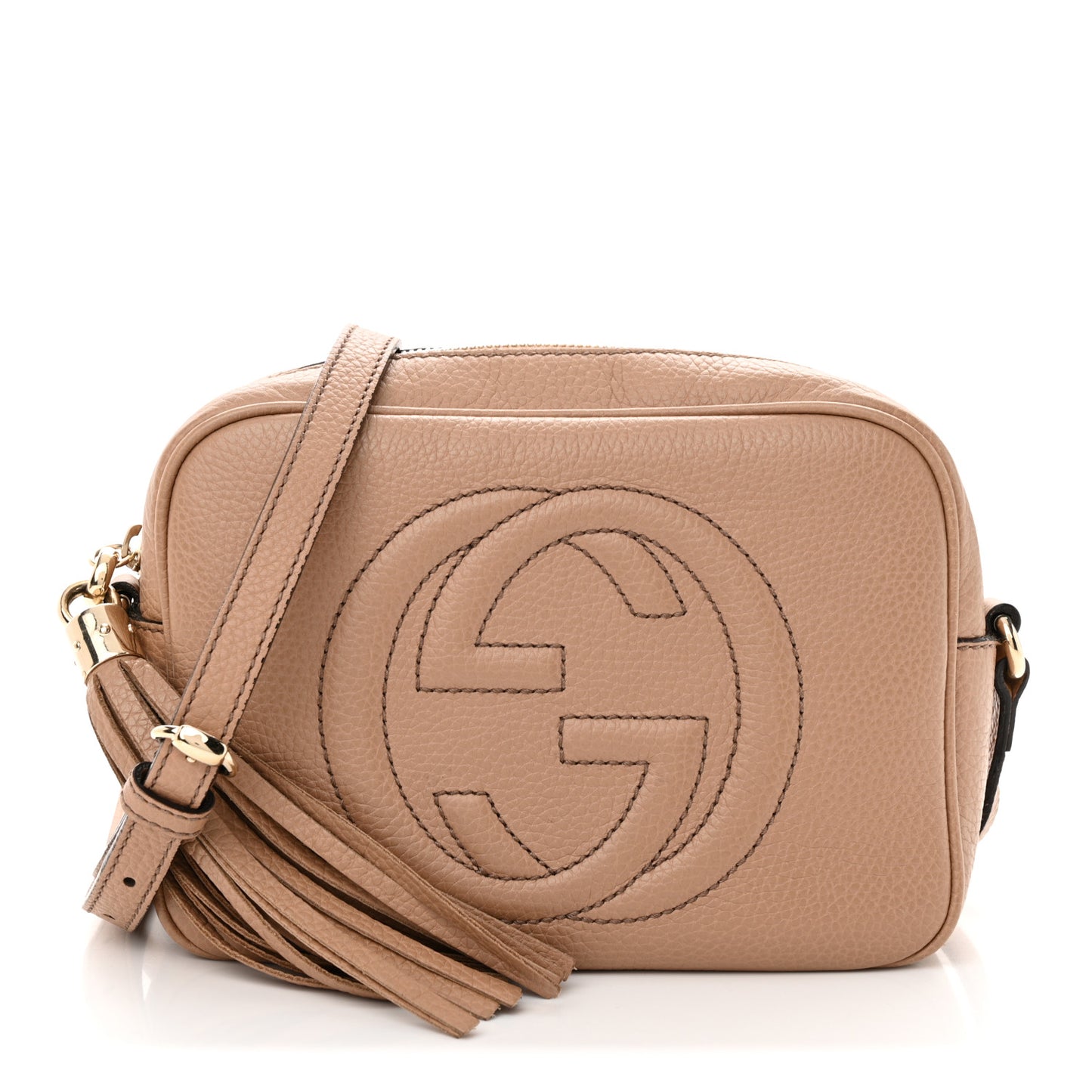 Pebbled Calfskin Small Soho Disco Bag Camelia