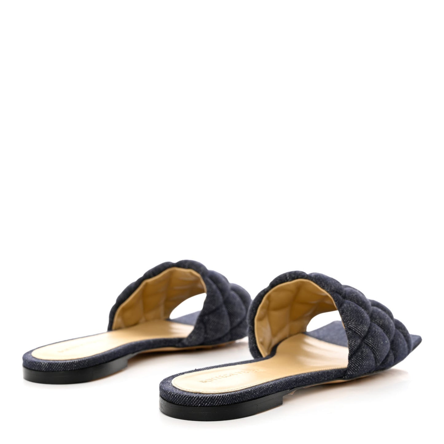 Denim Matelasse Padded Flat Sandals 37.5 Indigo