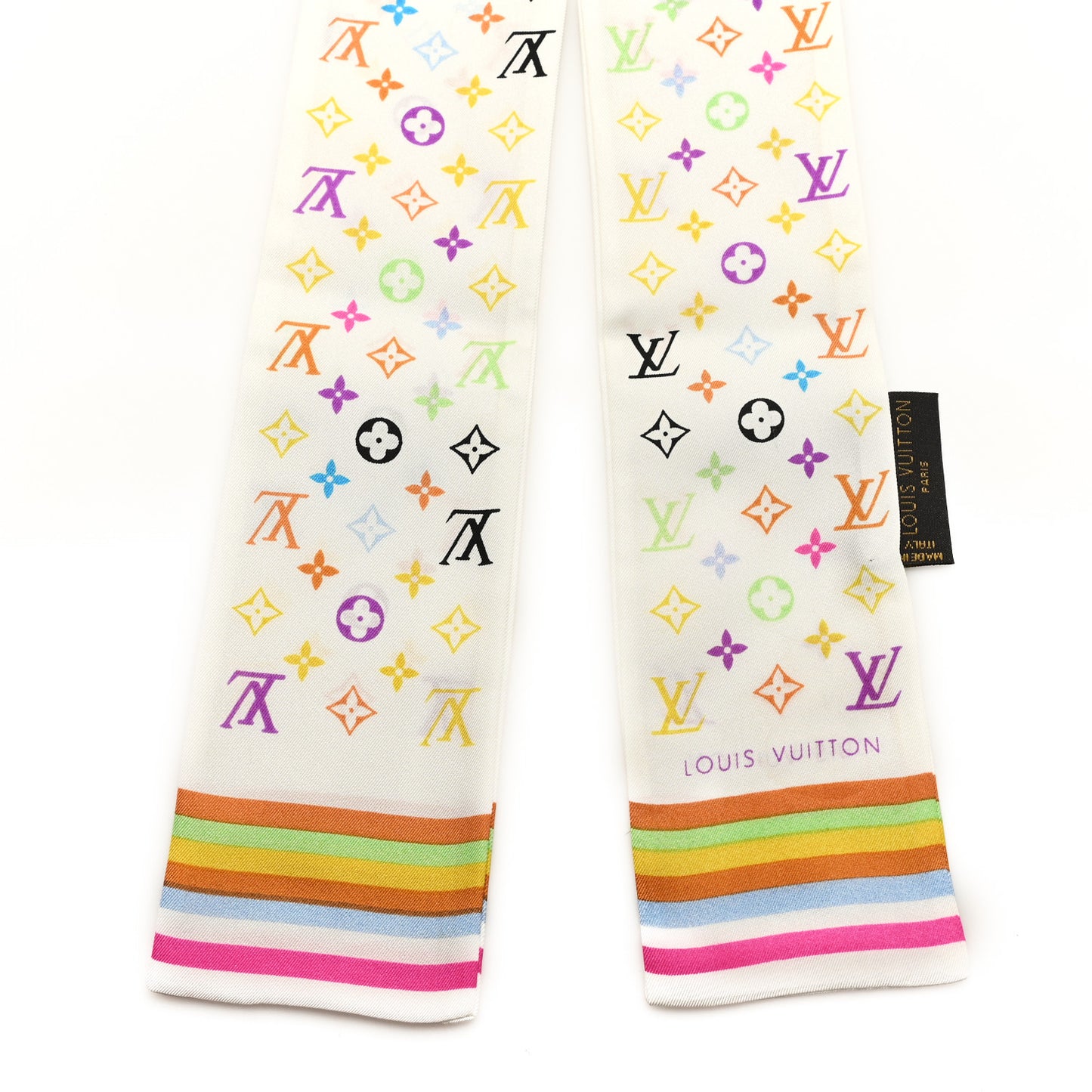 Silk Monogram Multicolor Bandeau White