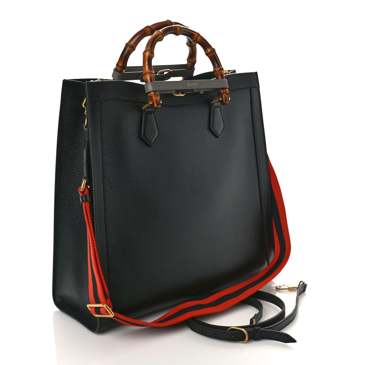 Wonka Grain Calfskin Large Diana Tote Bag Black
