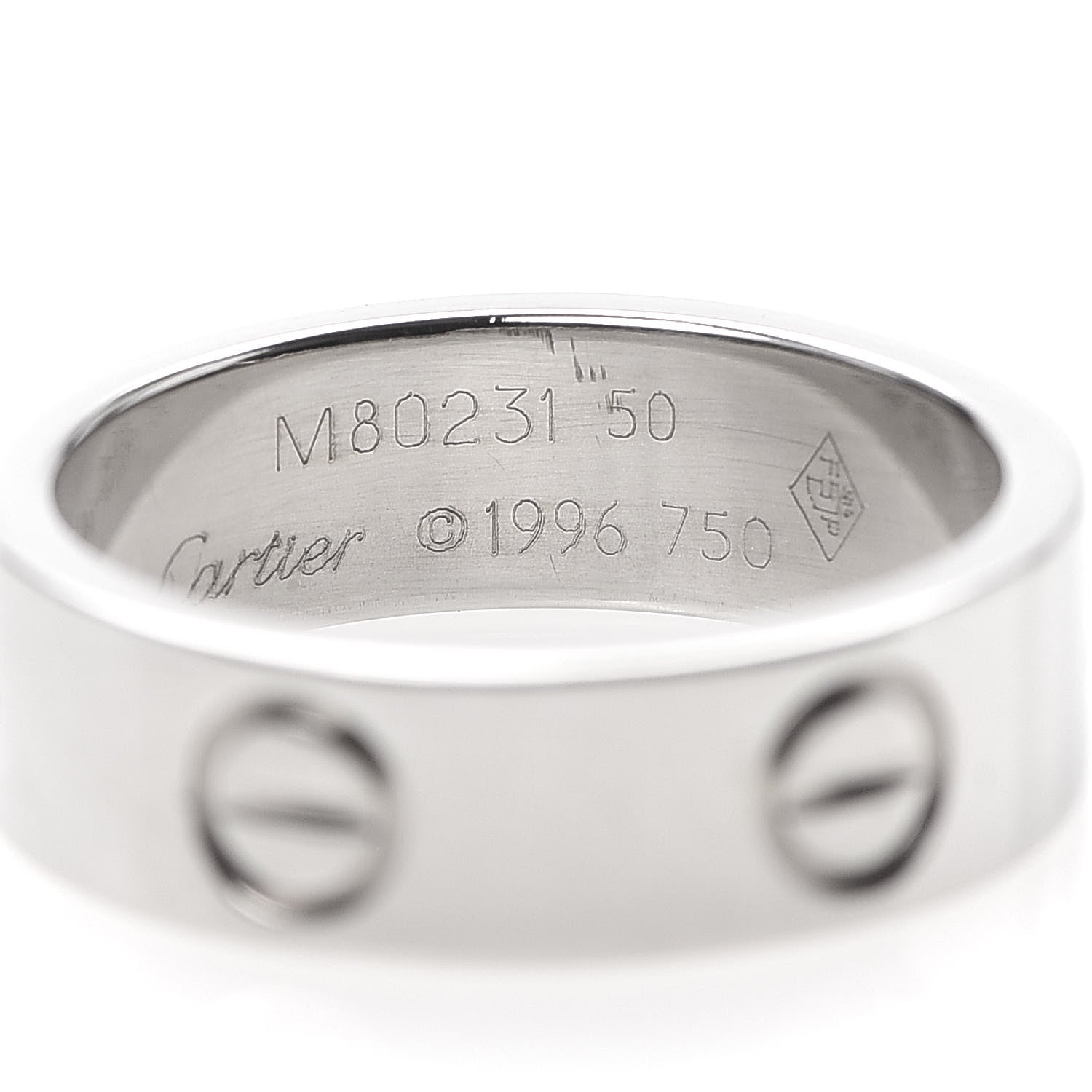 Cartier 18K White Gold 5.5mm LOVE Ring 50 5.25 4 of 4