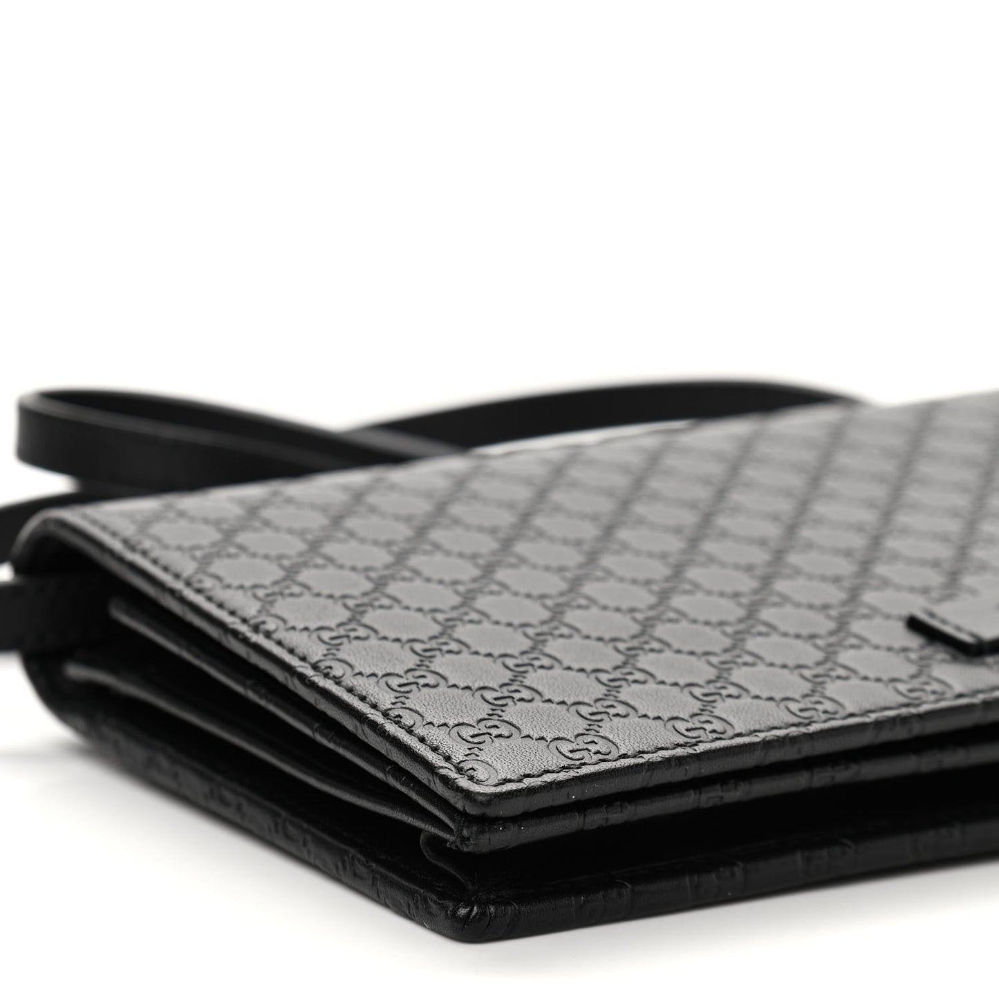 Microguccissima Crossbody Wallet Black