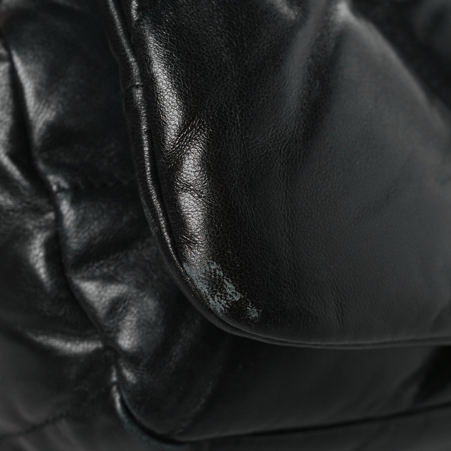 Prada Nappa Soft Padded Logo Embossed Triangle Quilted Small Shoulder Bag Black 9 of 10