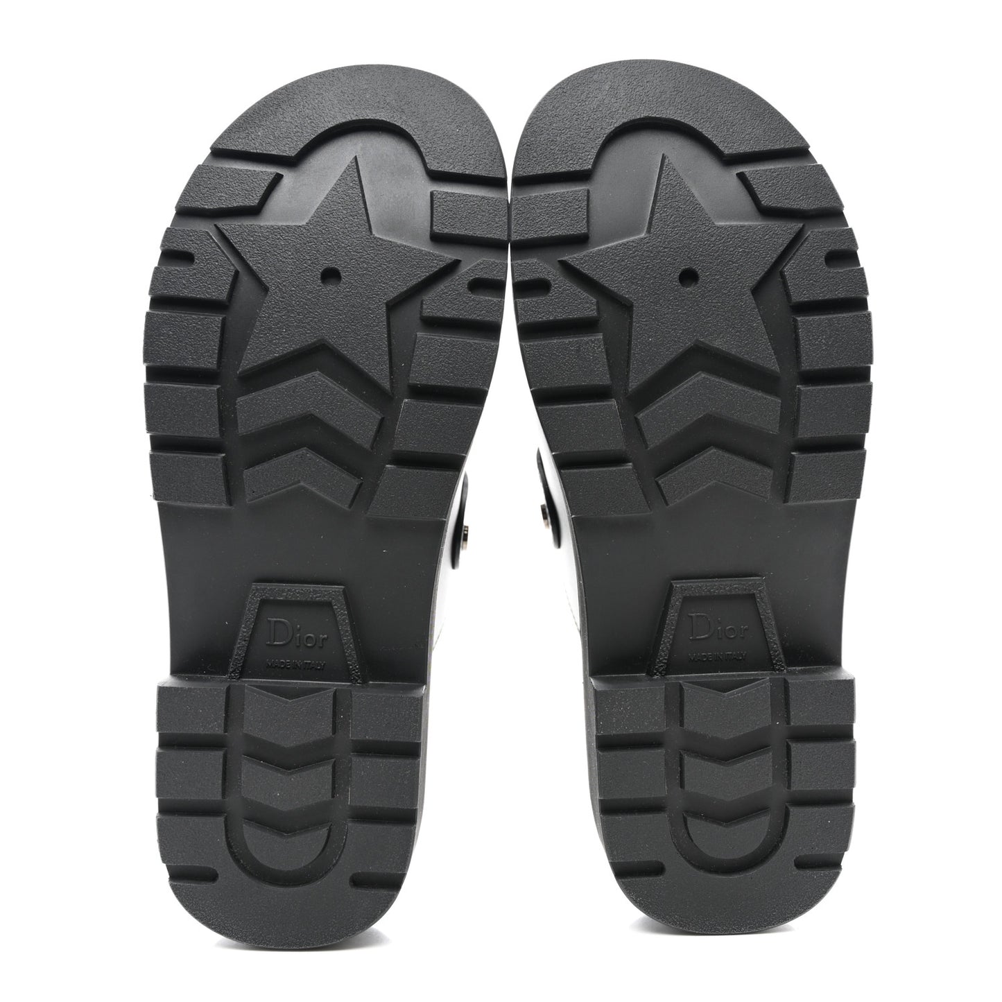 Calfskin Diorquake Buckled Lug Sole 15mm Clogs 37 Black