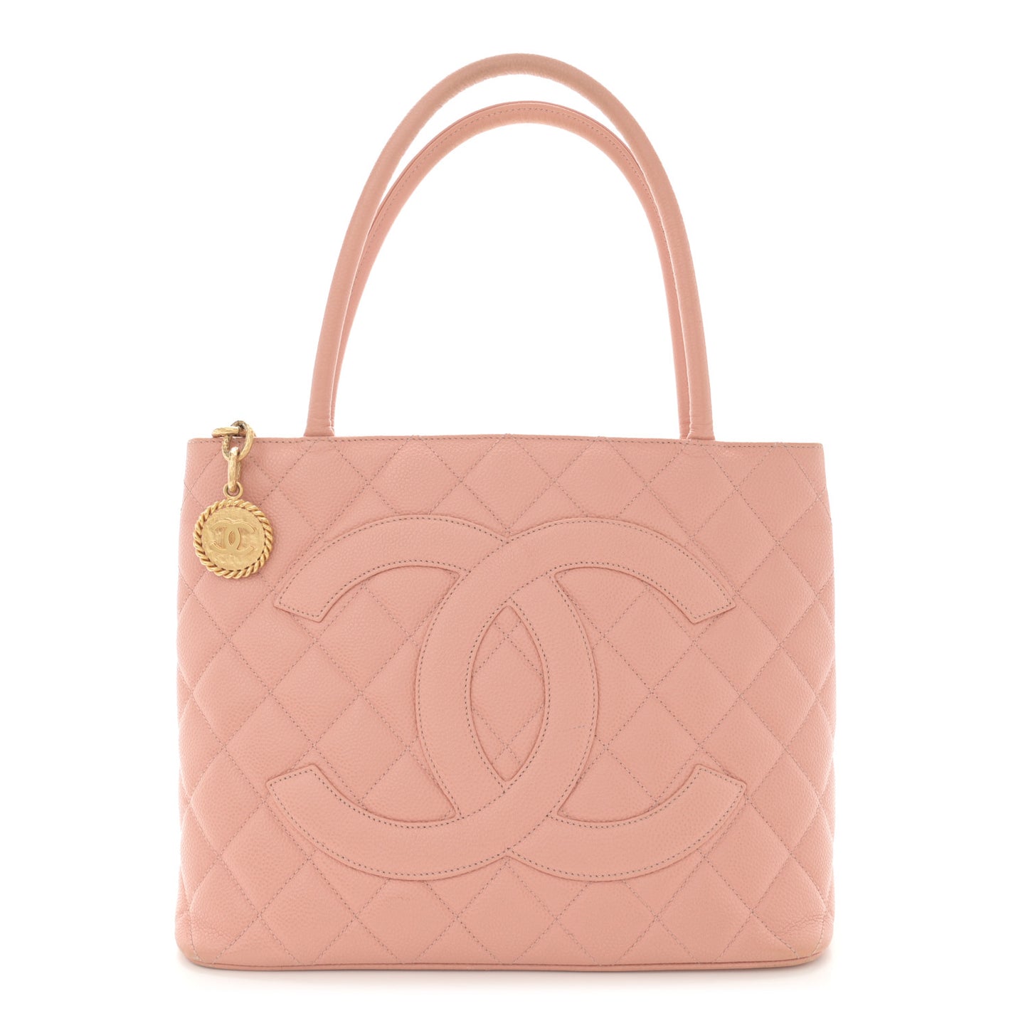Caviar Quilted Medallion Tote Light Pink