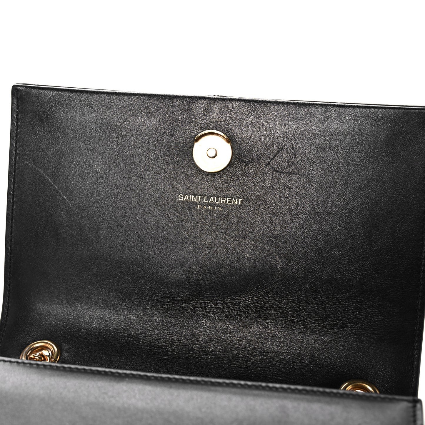 Calfskin Small Classic Monogram Kate Tassel Satchel Black