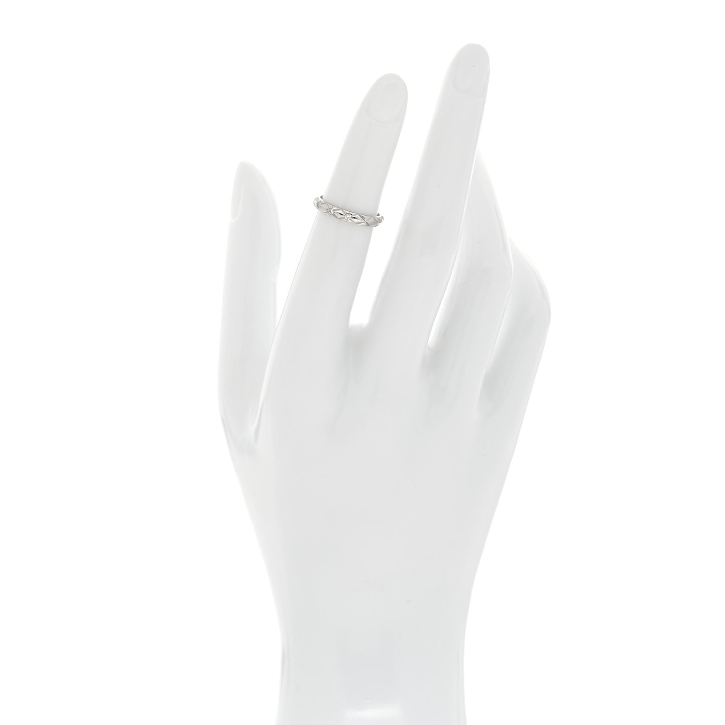 Platinum Diamond Small Matelasse Ring 46 3.75