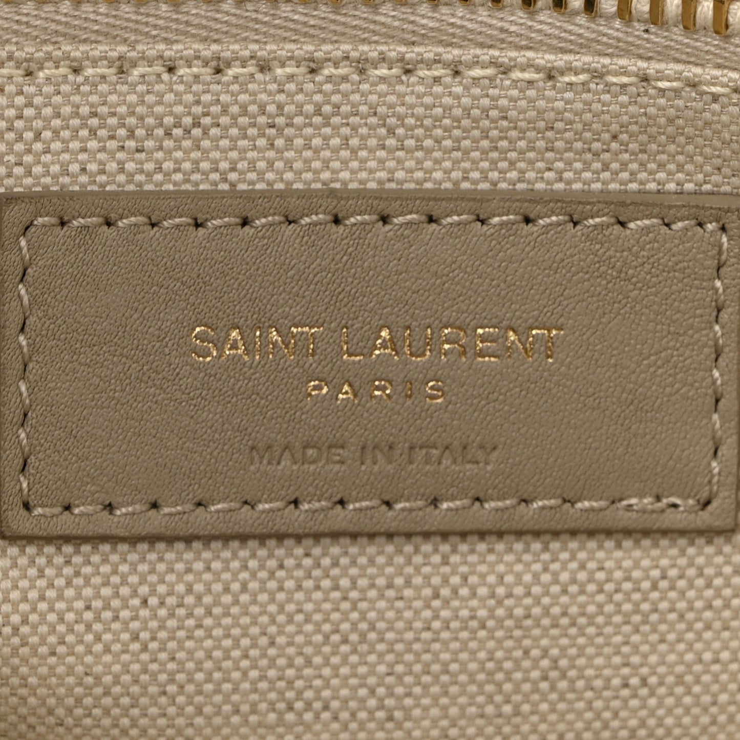 Linen Calfskin Small Rive Gauche Tote Beige Sea Salt