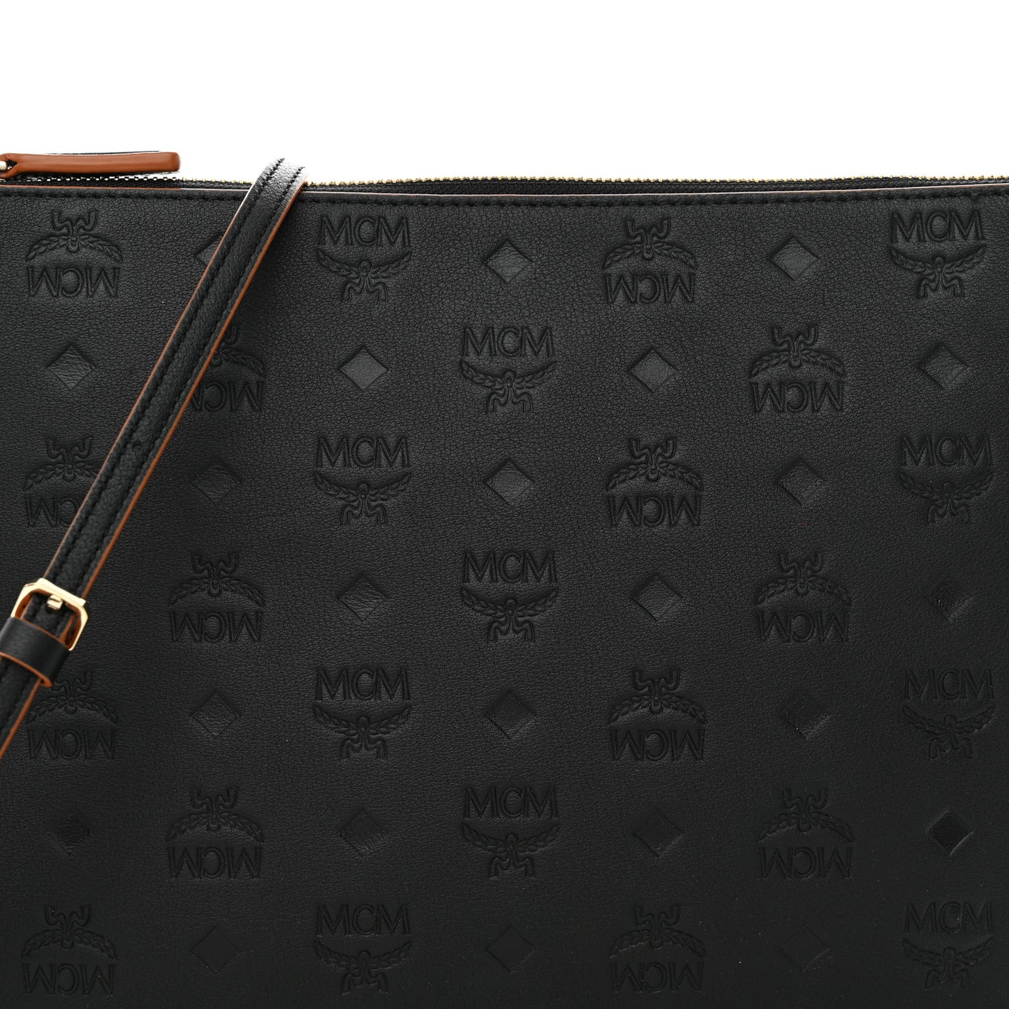 Calfskin Ottomar Monogram Medium Crossbody Pouch Black