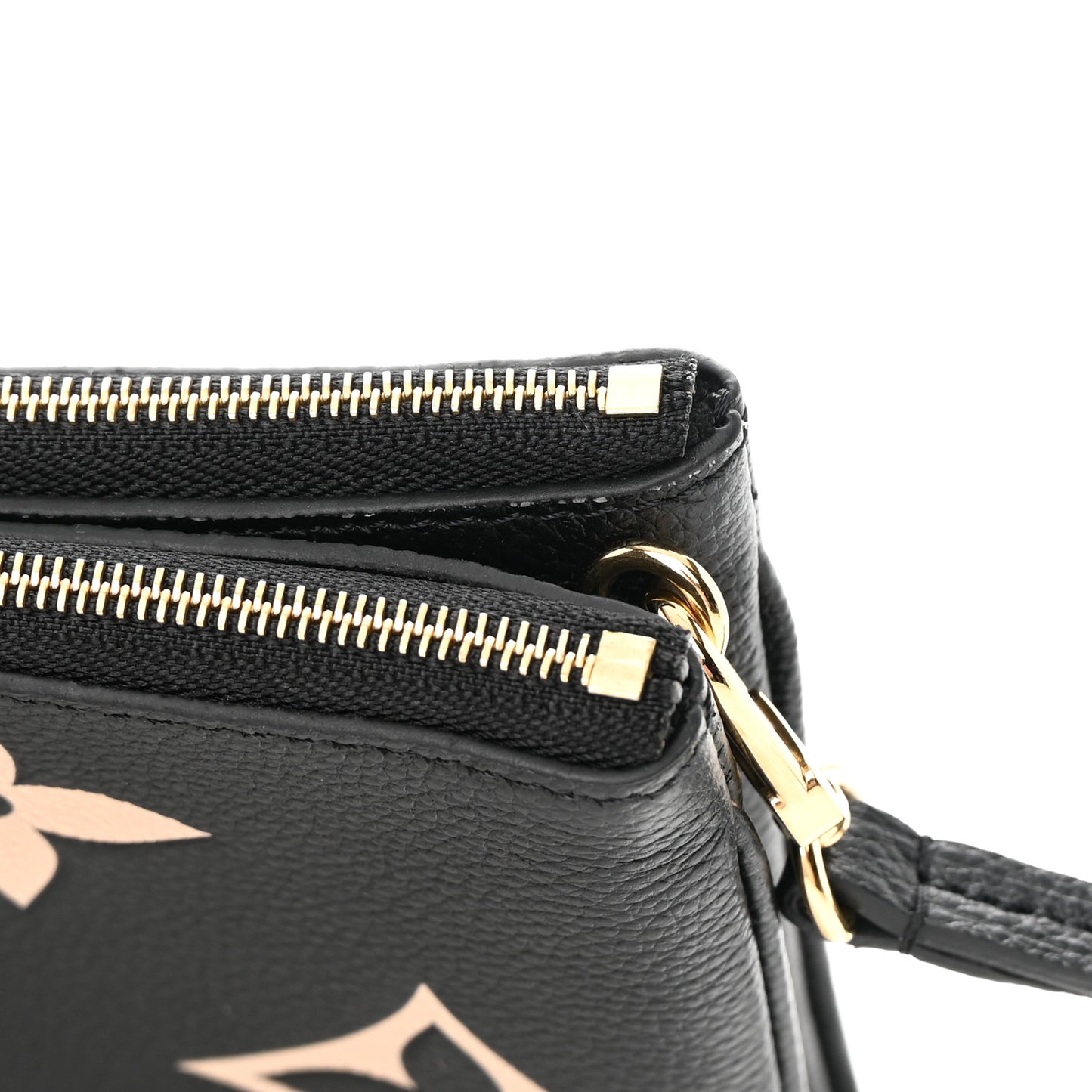 Empreinte Monogram Giant Double Zip Pochette Black Cream