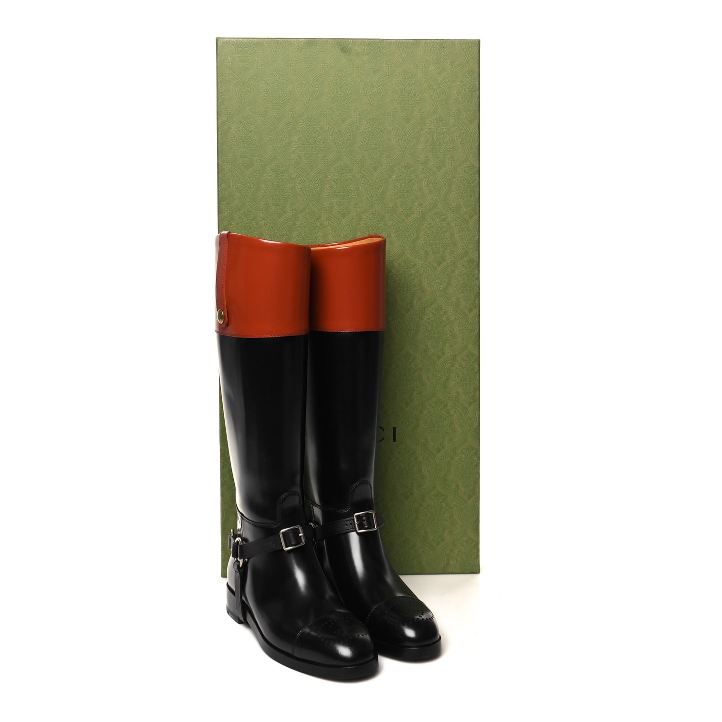 Calfskin Zelda Harness Riding Boots 37 Black Amber