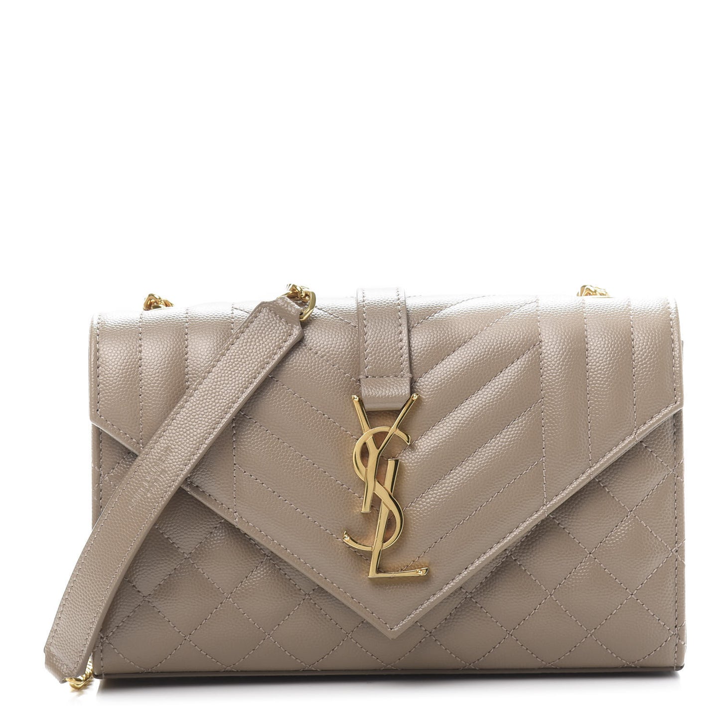 Grain De Poudre Textured Mixed Matelasse Triquilt Small Monogram Satchel Dark Beige