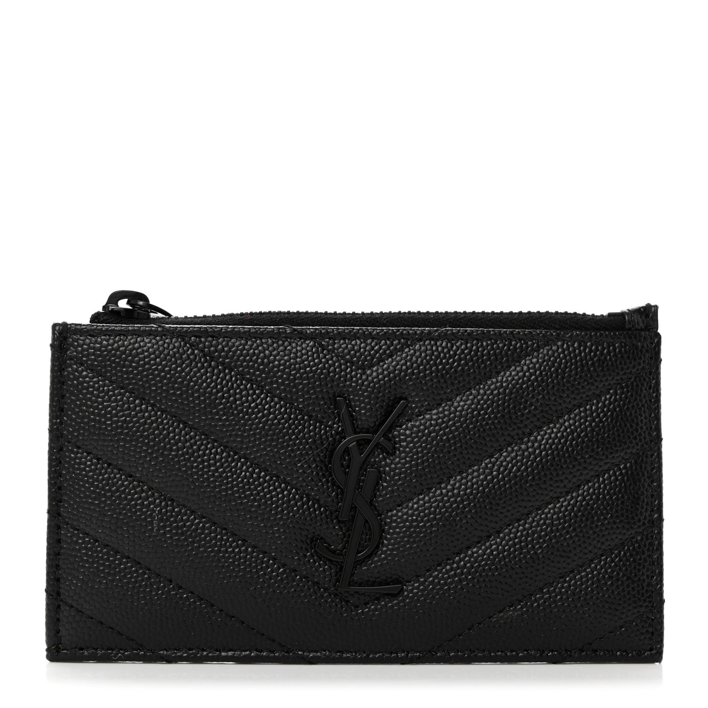 Monogram Grain de Poudre 5 Fragments Zip Pouch Card Holder Black
