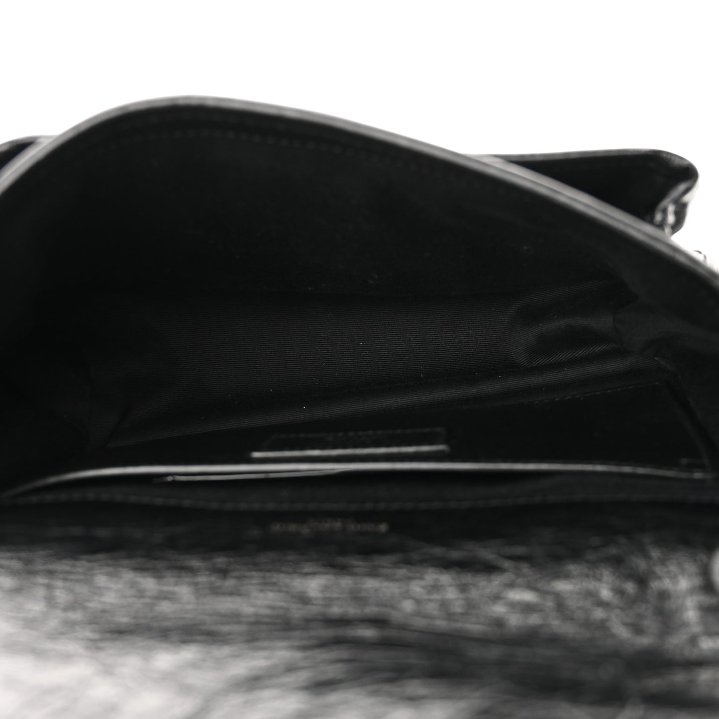Crinkled Calfskin Matelasse Monogram Baby Niki Chain Satchel Black