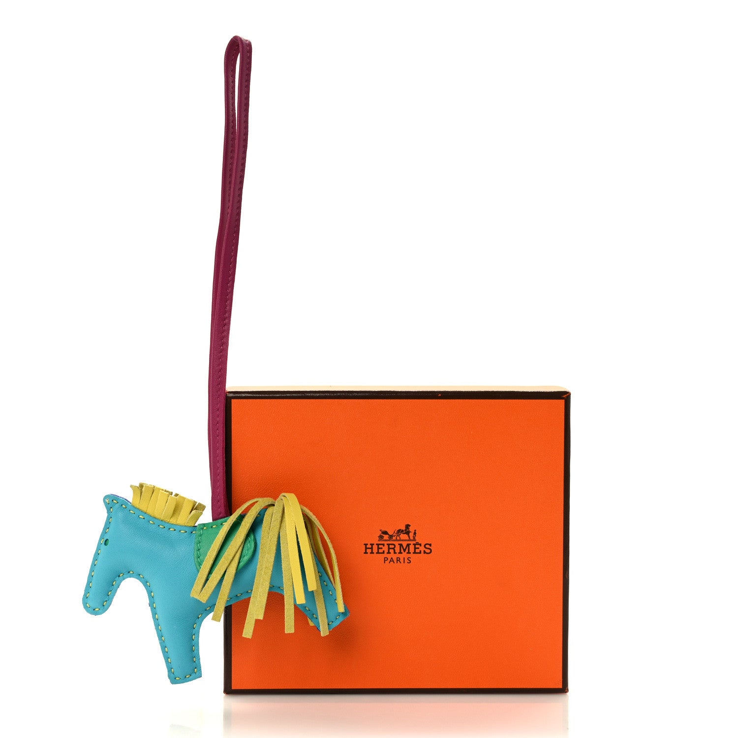 Hermes Milo Lambskin Grigri Rodeo Horse Bag Charm PM Electric Blue Aztec Blue Sulfur Mint Pink Shocking Violet 4 of 4