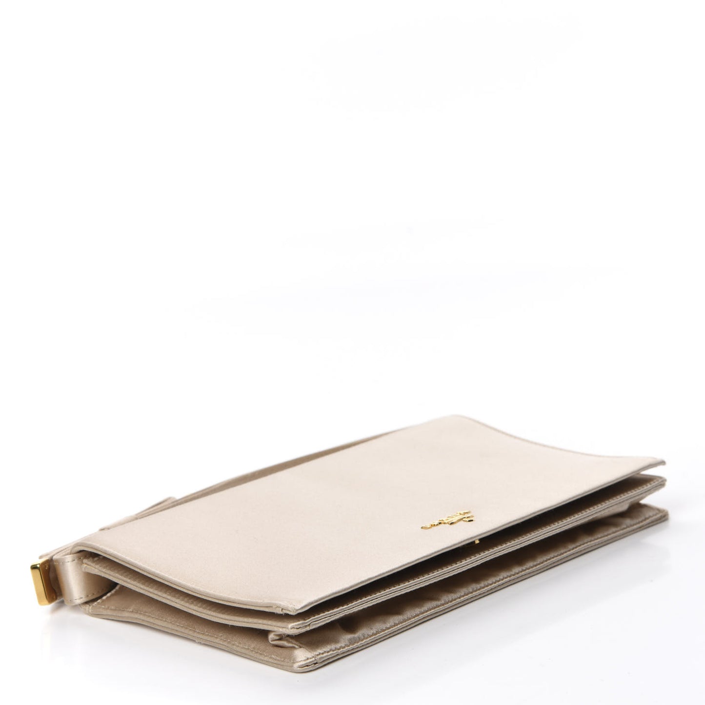 Satin Flap Clutch Bag Sabbia