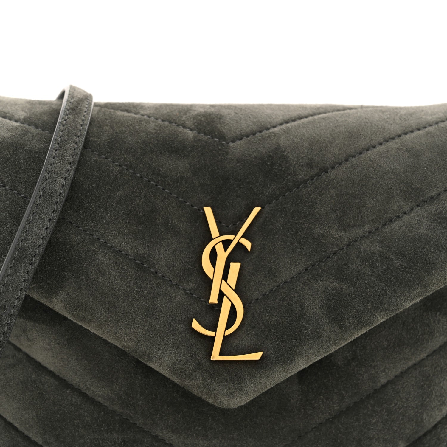 Saint Laurent Suede Y Quilted Monogram Toy Loulou Crossbody Bag Storm 8 of 10