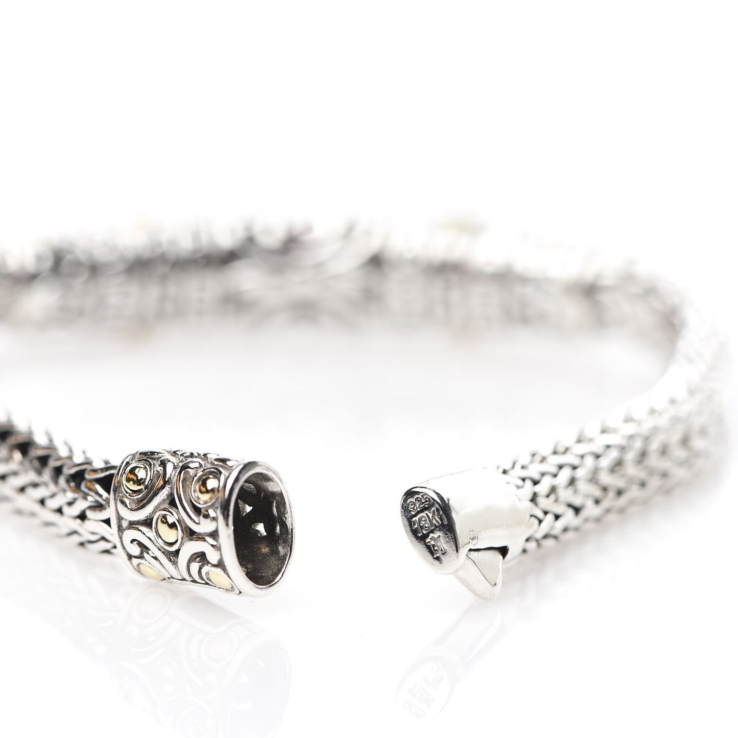 Sterling Silver 18K Yellow Gold Rhodolite Garnet 6.5mm Station Bracelet