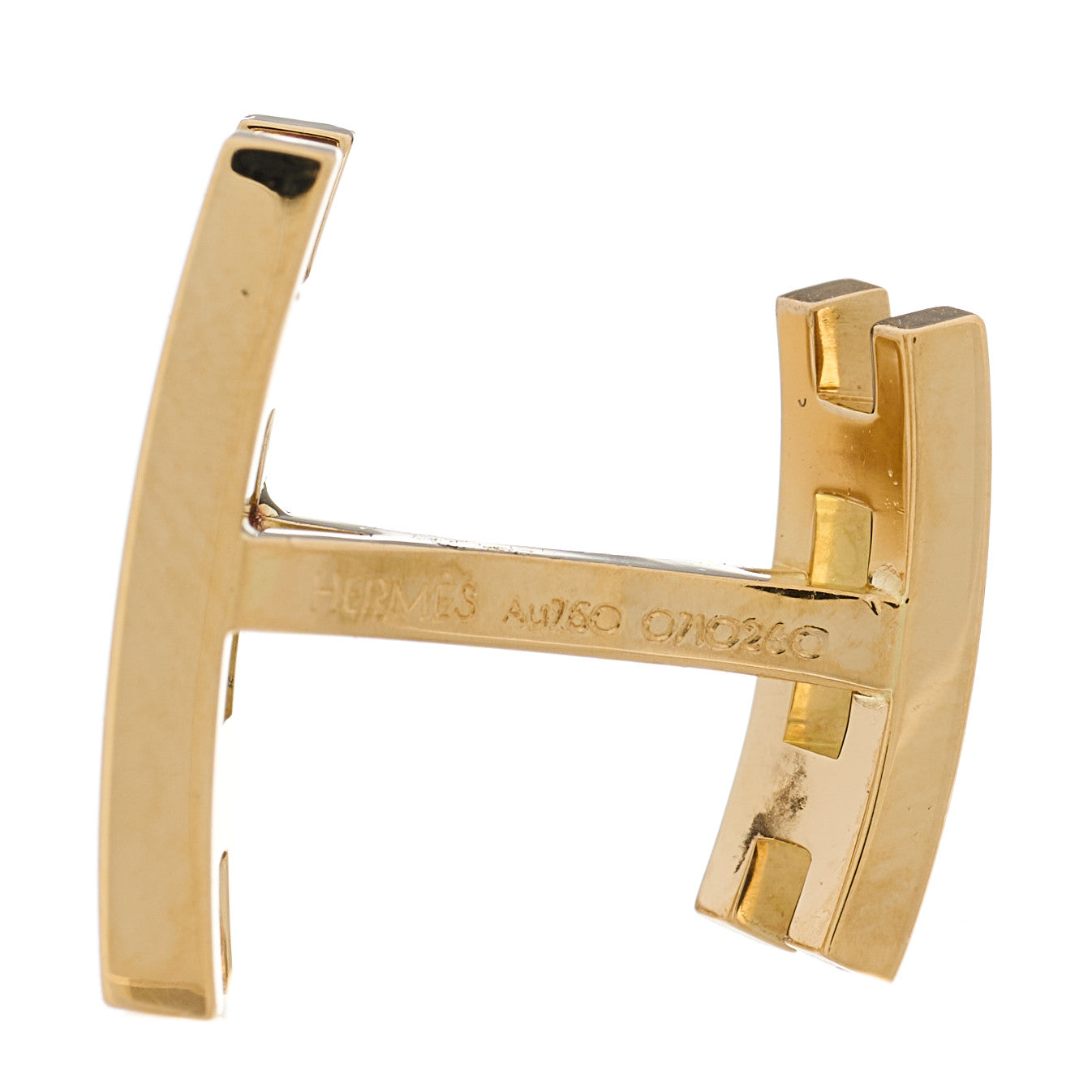 18K Yellow Gold H Cufflinks