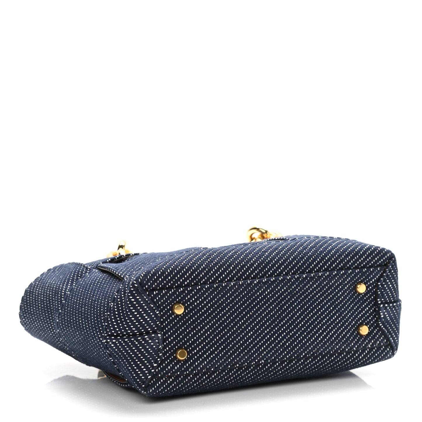 Denim Maxi Intrecciato High Frequency Chain Tote Indigo
