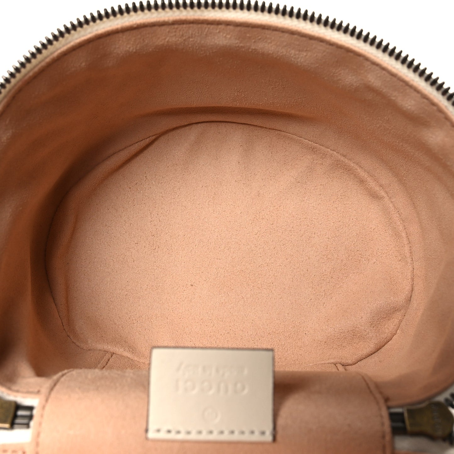 Calfskin Matelasse Mini GG Marmont Round Backpack White