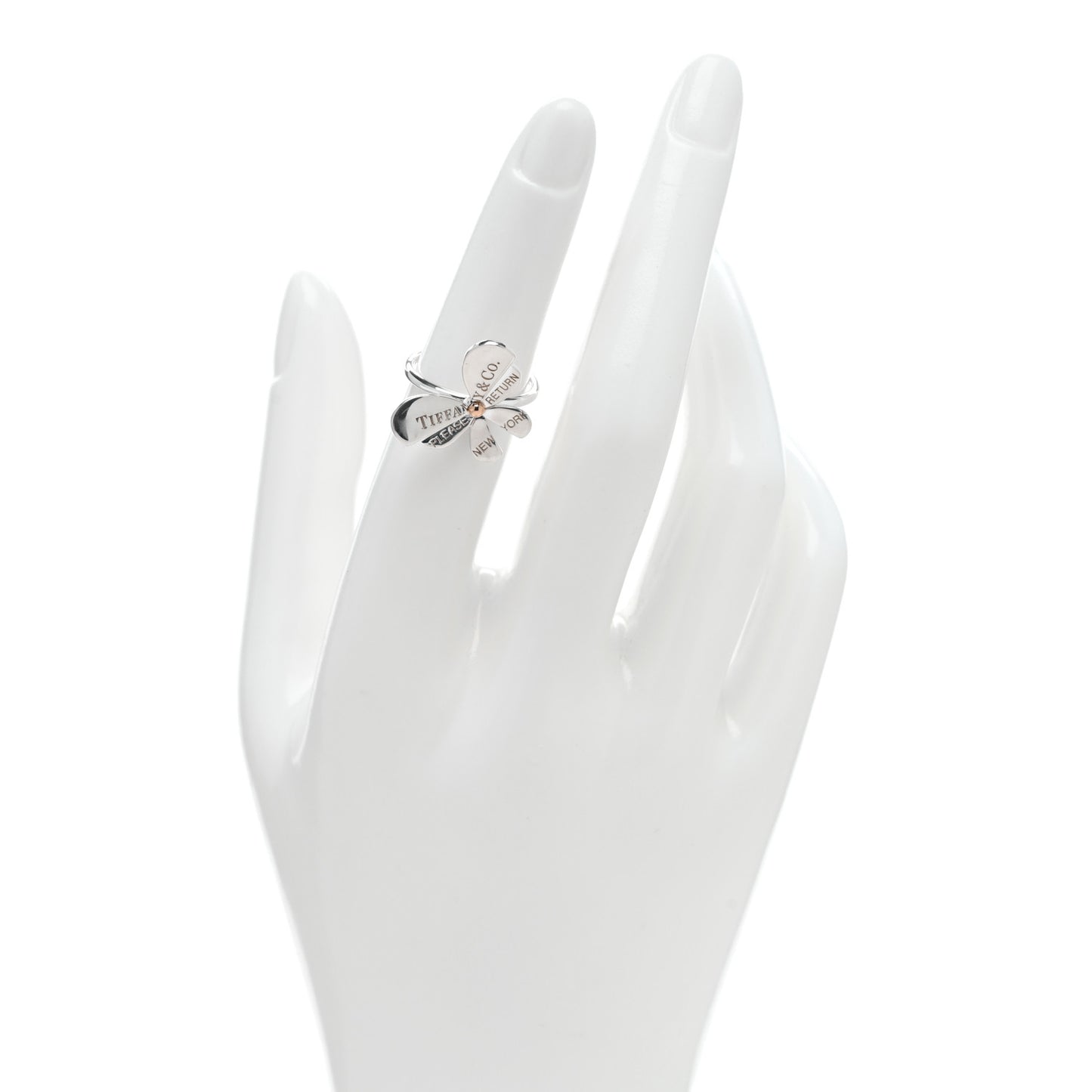 Sterling Silver 18K Rose Gold Return to Tiffany Love Bugs Butterfly Ring 49 5