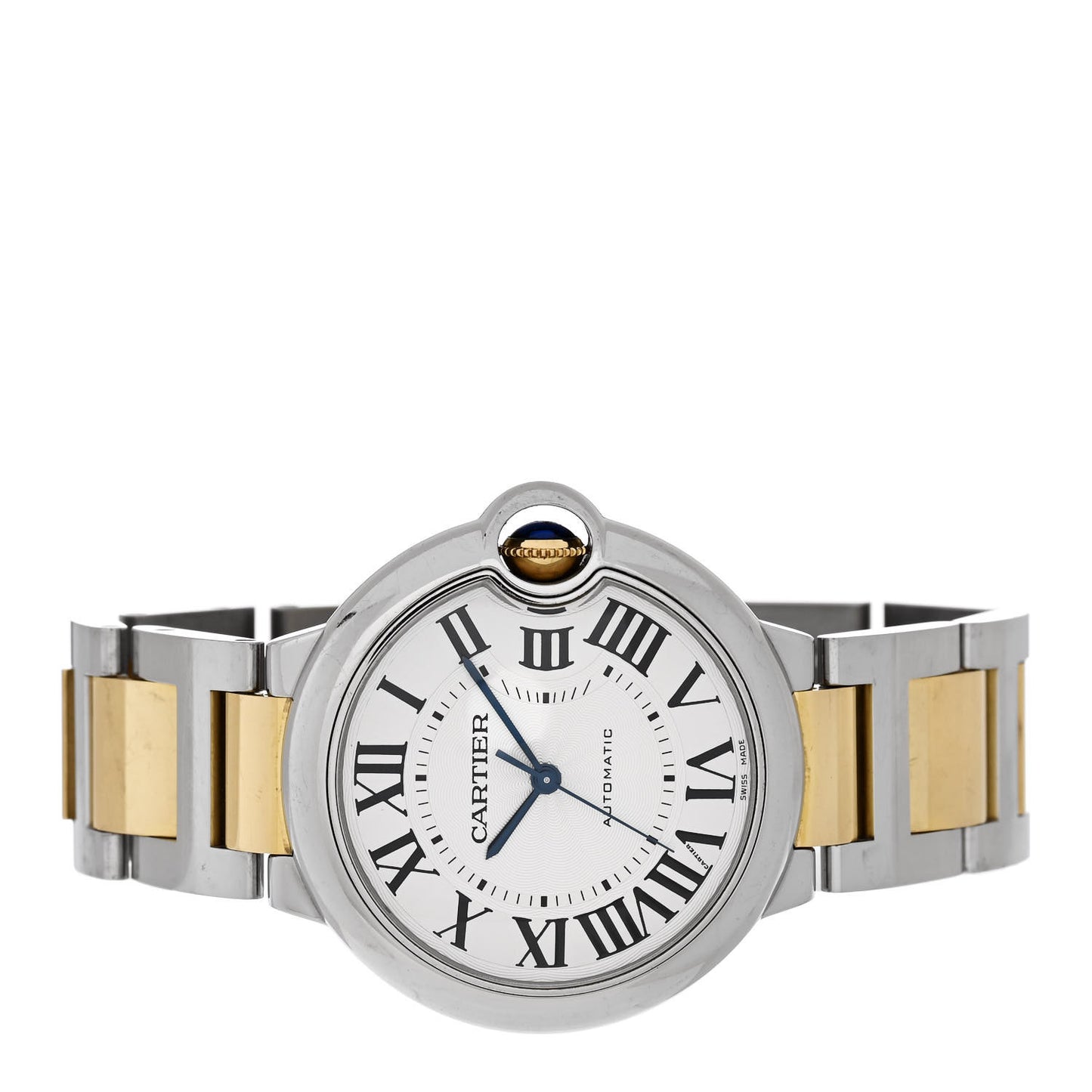 Stainless Steel 18K Yellow Gold 36mm Ballon Bleu De Cartier Automatic Watch