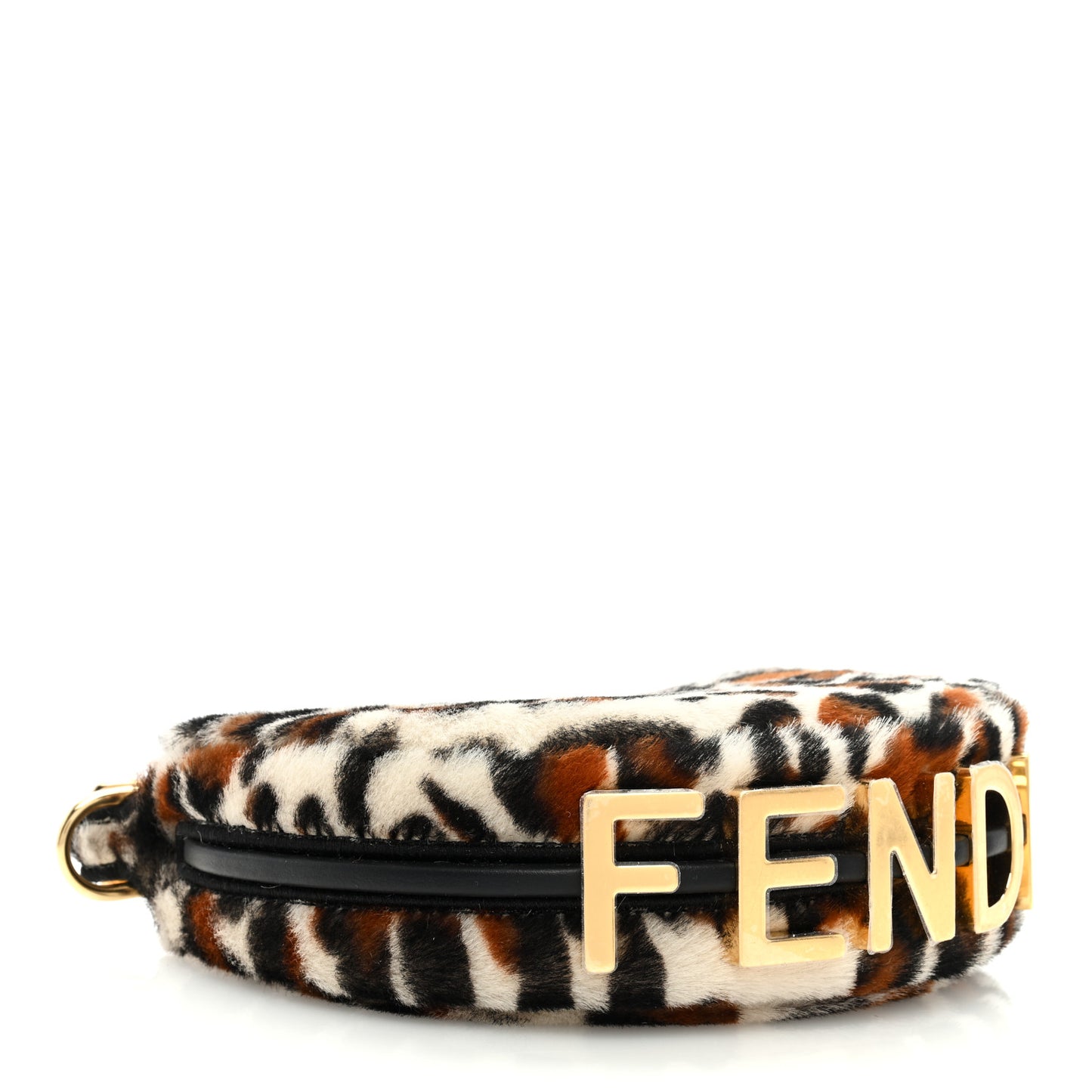 Sheepskin Vitello Grace Pony Hair Ocelot Nano Fendigraphy Hobo Charm Multicolor Black