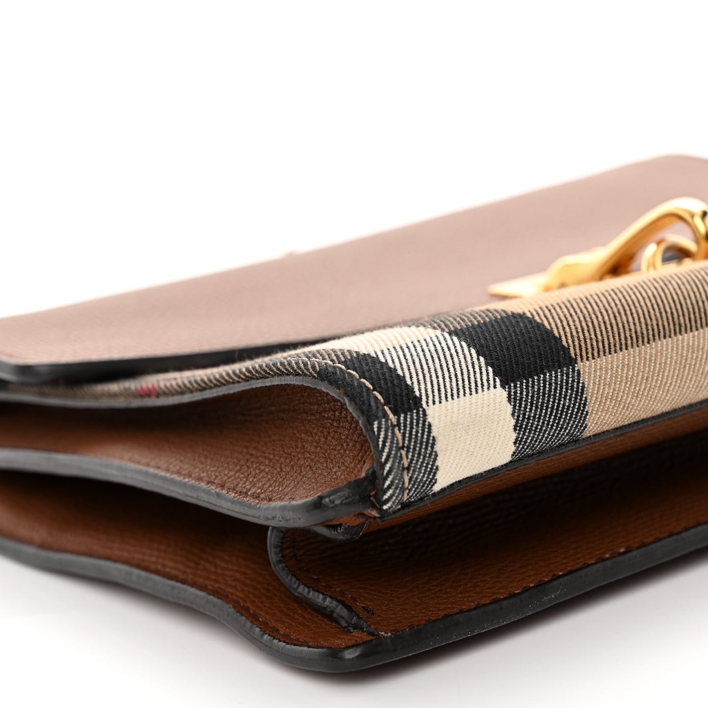 Derby Calfskin House Check Small Macken Crossbody Bag Tan