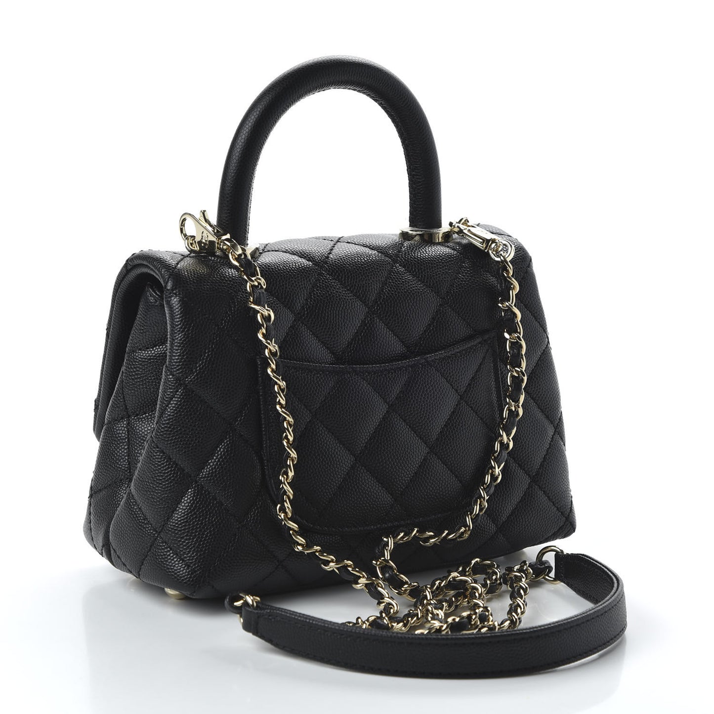 Caviar Quilted Extra Mini Coco Handle Flap Black