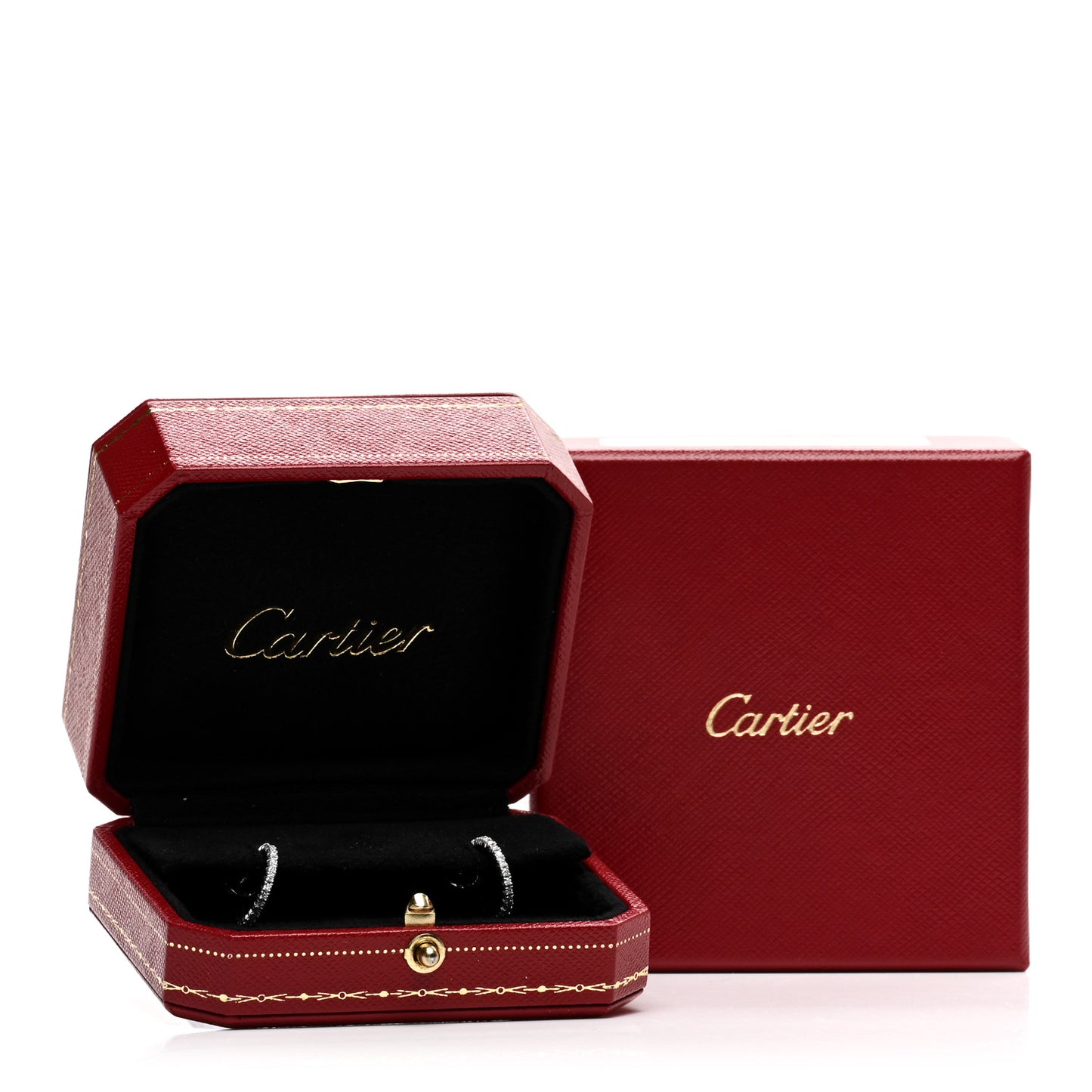 18K White Gold Diamond Small Etincelle De Cartier Hoop Earrings