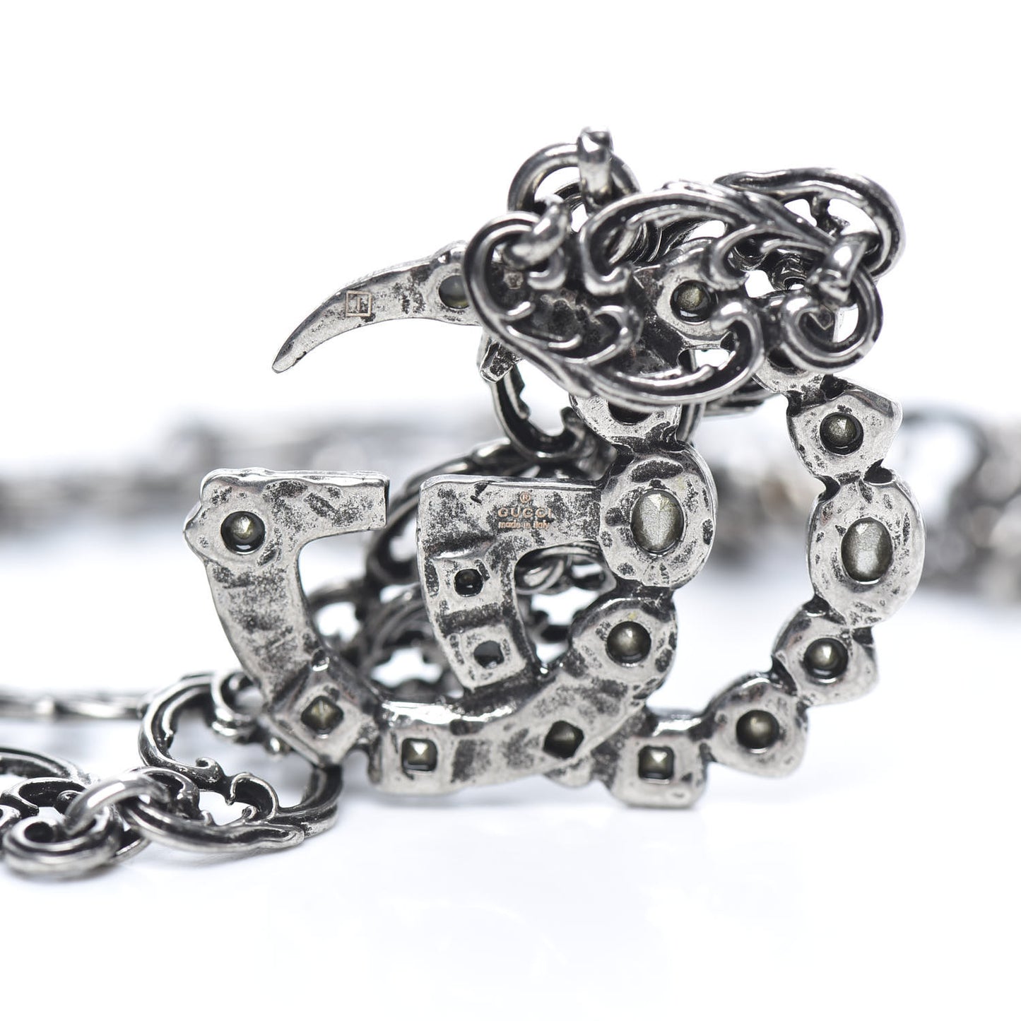 Crystal Marmont Necklace Aged Silver