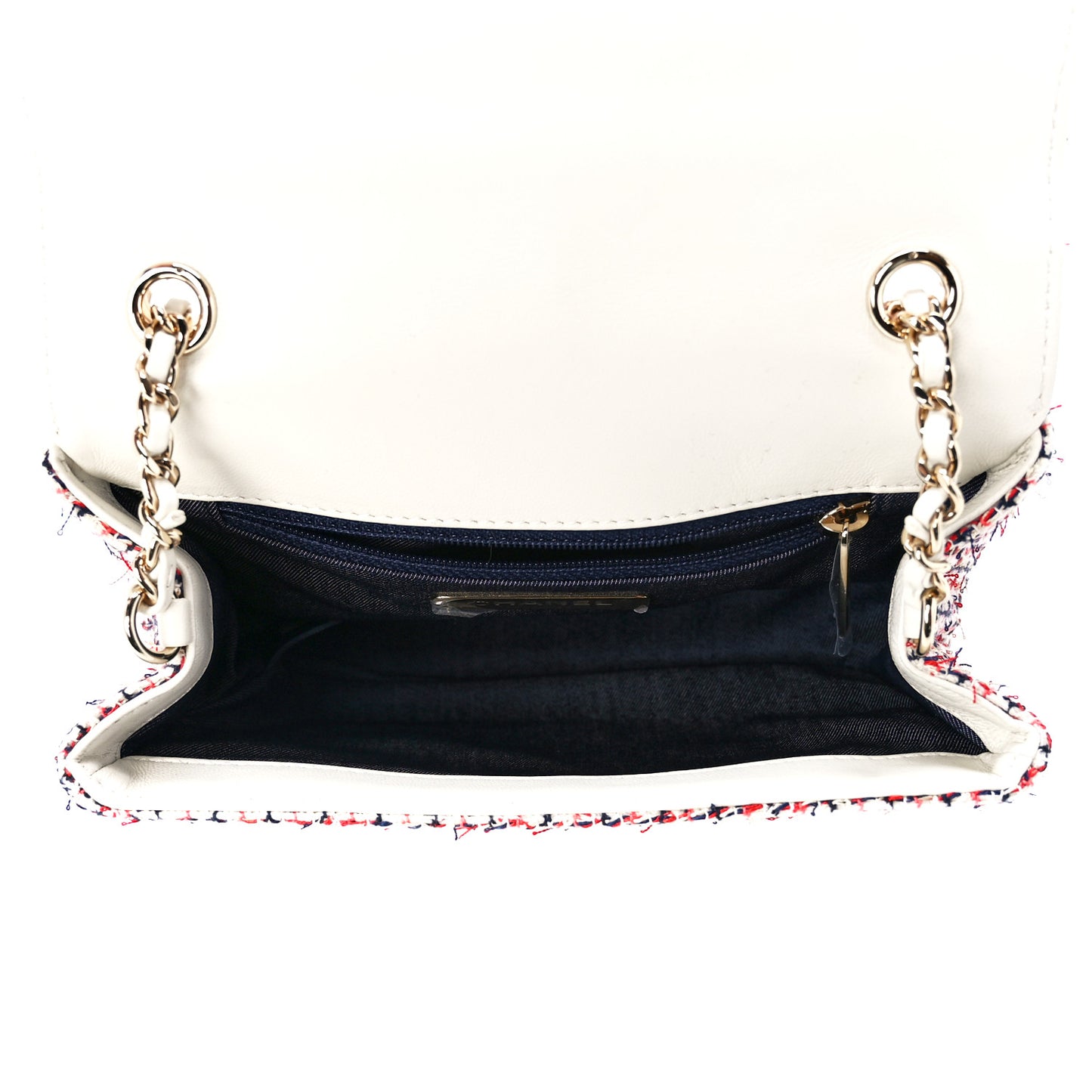 Tweed CC Mania Flap Bag Black Red White