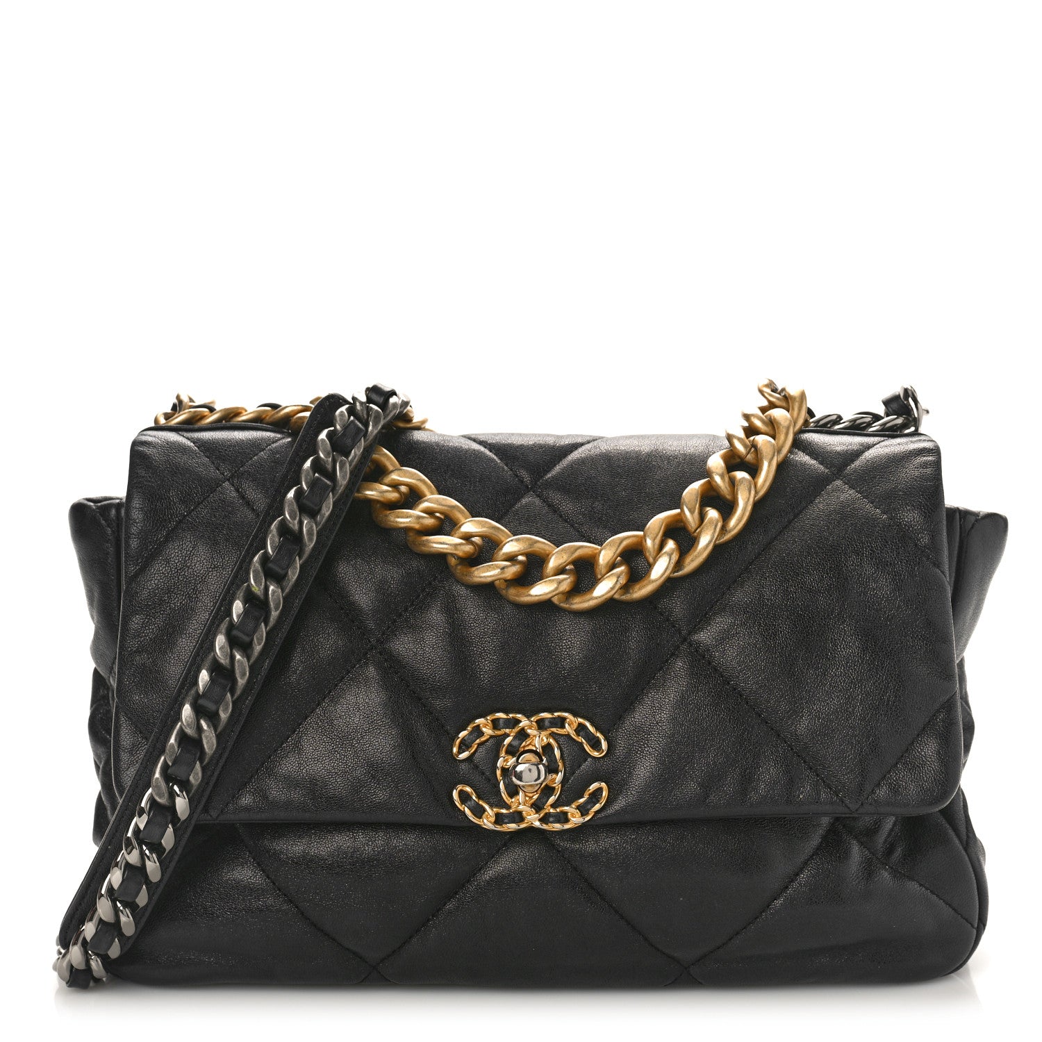 Chanel Lambskin Quilted Large Chanel 19 Flap Black 1 of 9