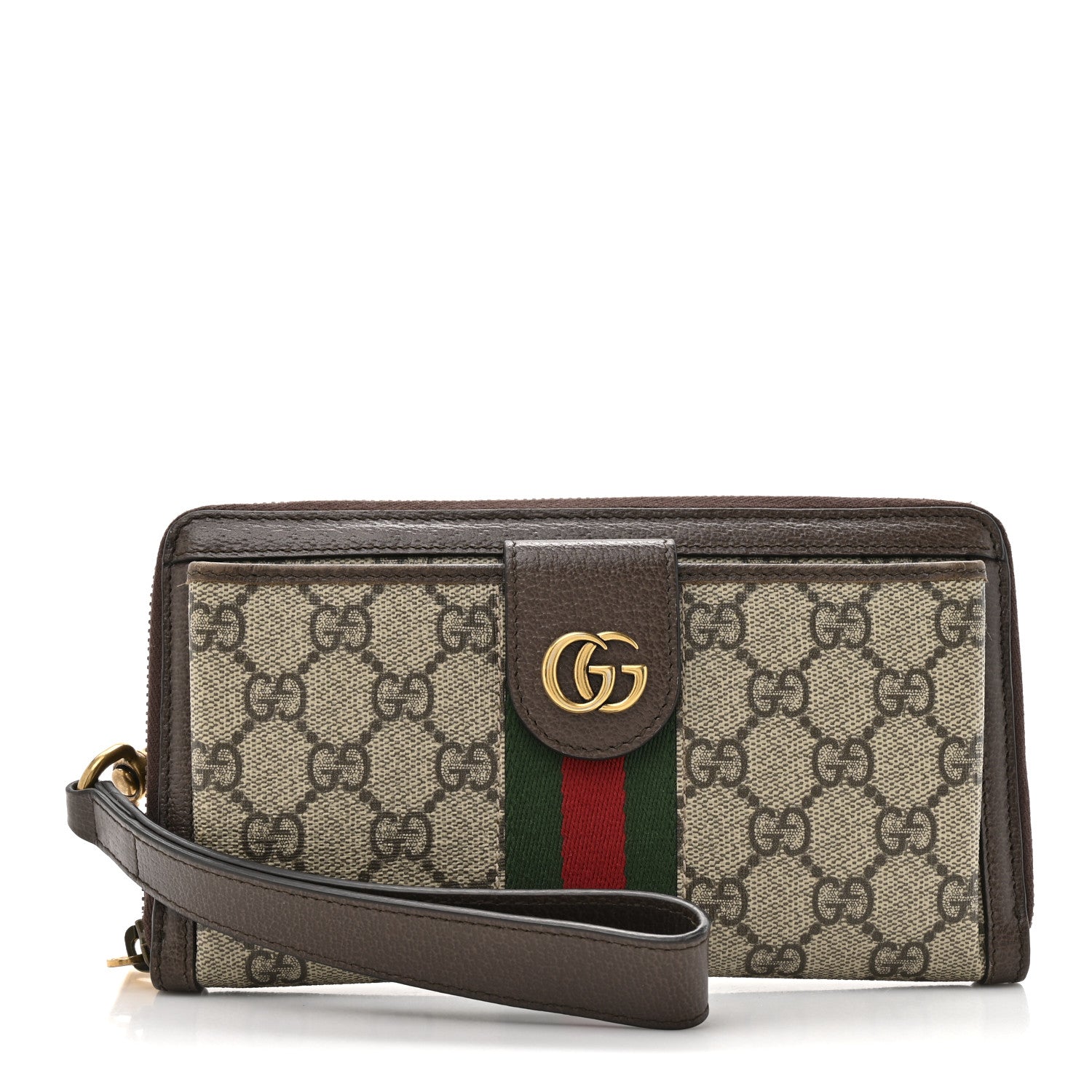 Gucci GG Supreme Monogram Web Ophidia Zip Around Phone Holder