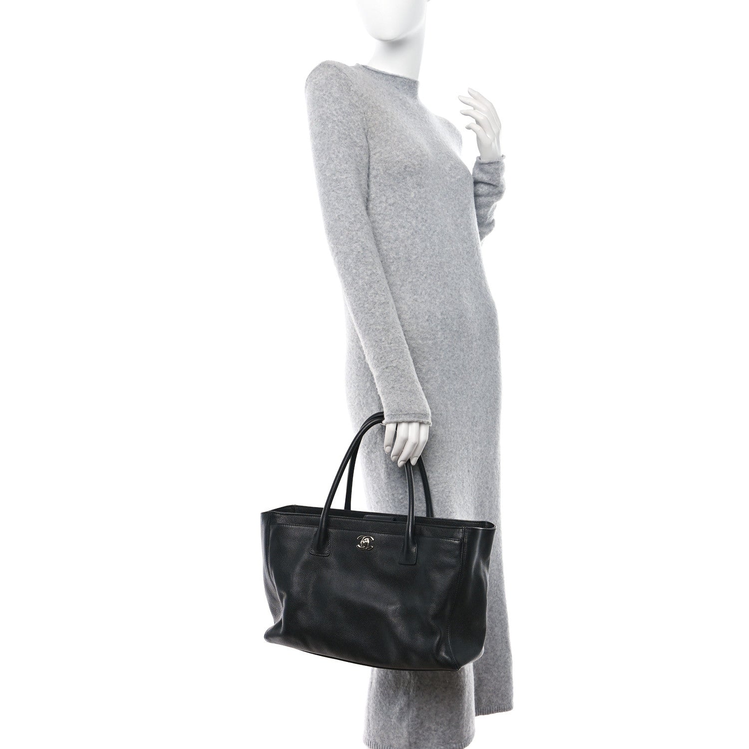 Chanel Calfskin Cerf Executive Shopper Tote Black 2 of 12
