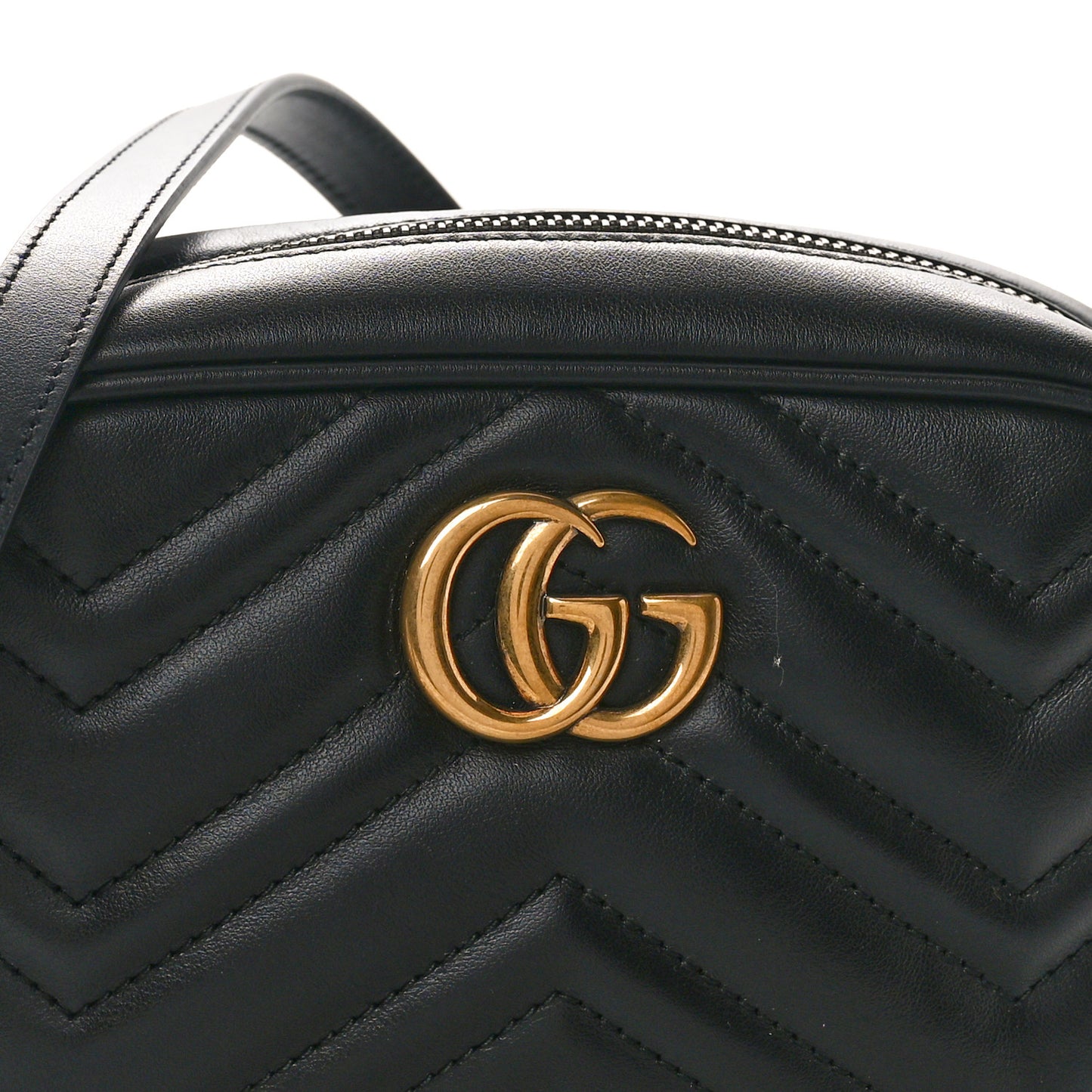 Calfskin Matelasse Mini GG Marmont Chain Shoulder Bag Black