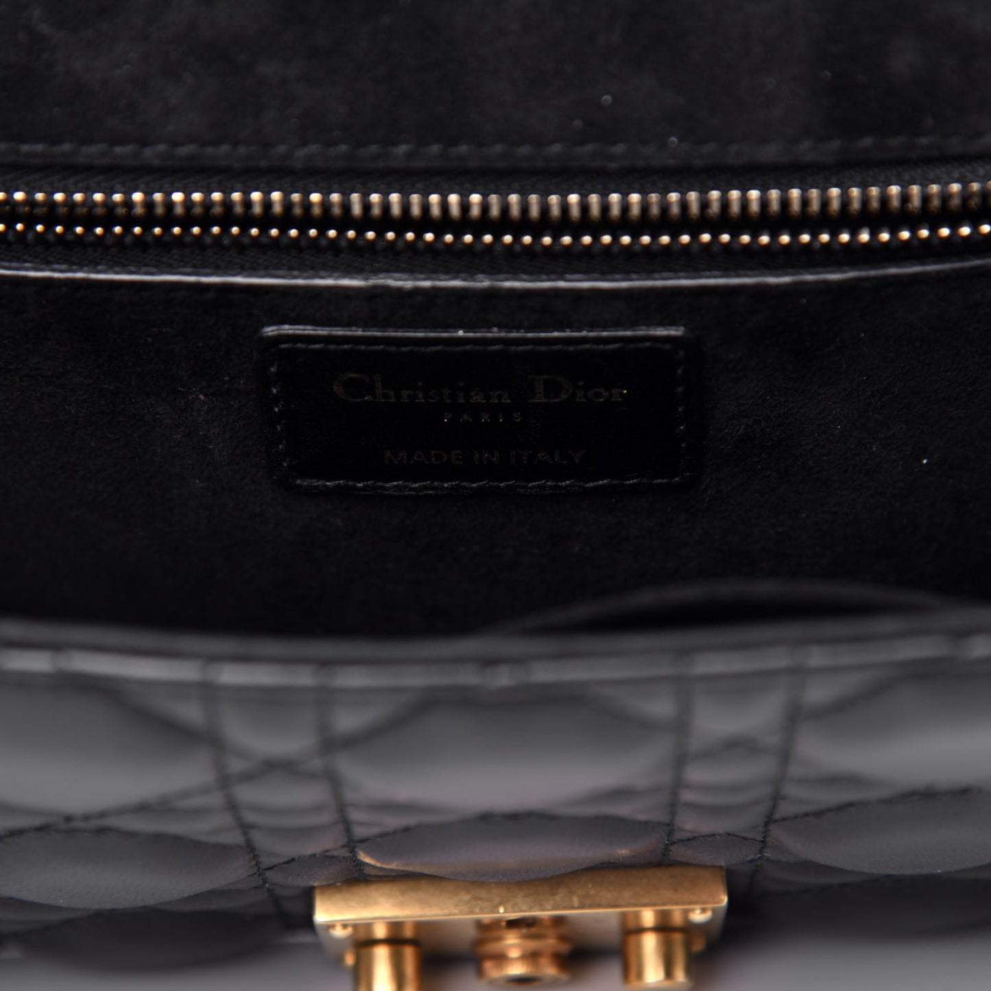 Lambskin Cannage Small Dioraddict Flap Bag Black