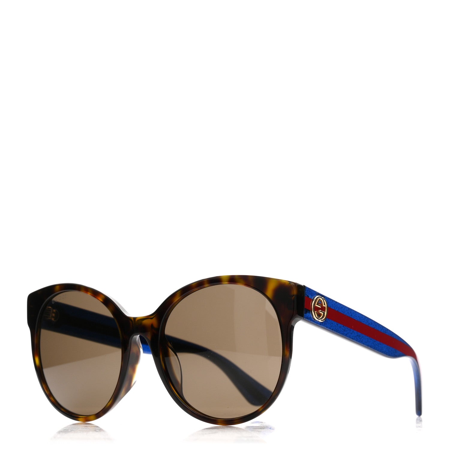 Gucci Round Eye GG Web Glitter GG0035SA Sunglasses Blue 1890027