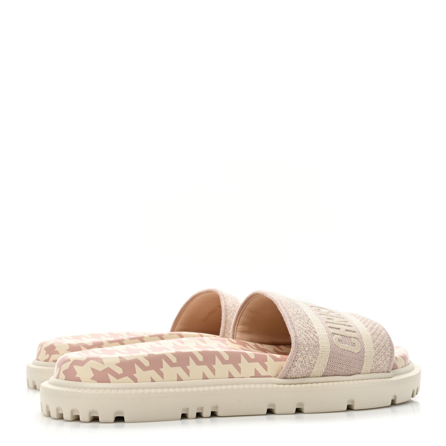 Canvas Fluo Toile de Jouy Embroidered Dway 10mm Slide Sandals 36 Rose De Vents
