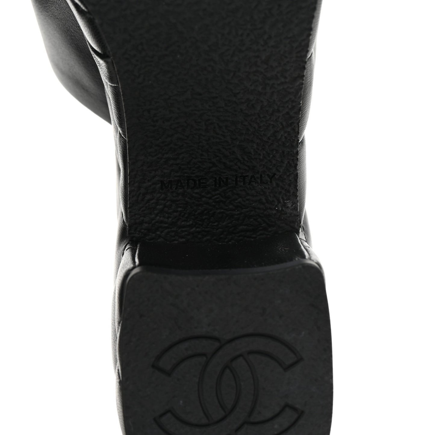 Lambskin Quilted CC Platform Mules 36 Black
