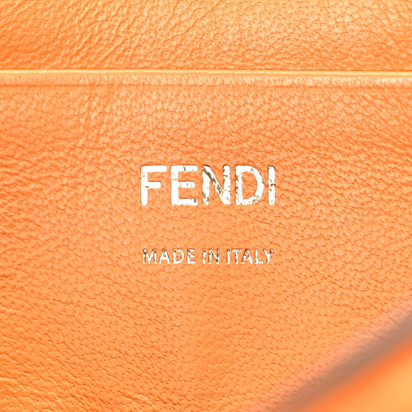 Nappa FF 1974 Embossed Mini Baguette Clementine